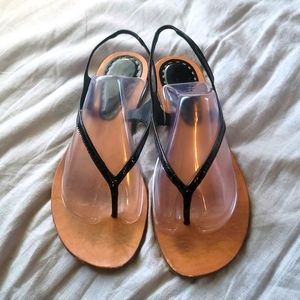 Alex Marie Black Patent Leather Sandal Sz 8.5